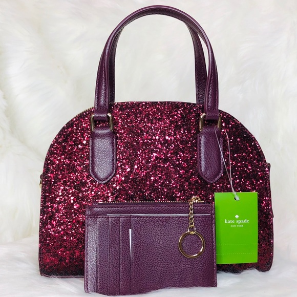 Kate Spade Mini Reiley Glitter Satchel Wallet Set - Picture 4 of 8